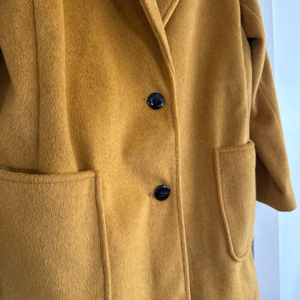 Old Navy Mustard Single-Breasted Trench Peacoat Coat